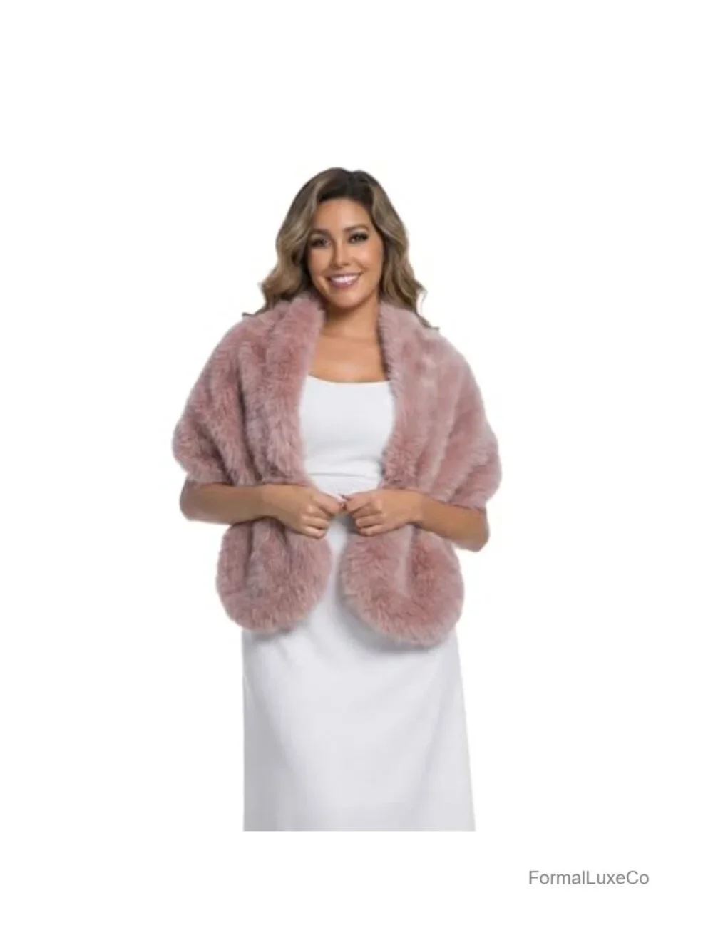 Faux Fur Collar Scarf Wrap Shawl - Winter Warm Stole Bridal Wedding